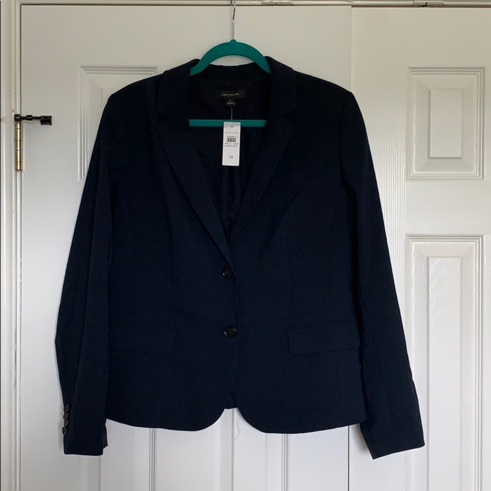Ann Taylor Navy Blazer women Size 14 NWT
